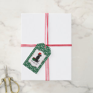 Christmas Santa Black Labrador Retriever Cute Gift Tags