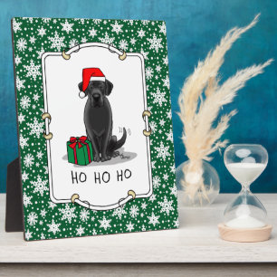 Christmas Santa Black Labrador Retriever Cute Plaque