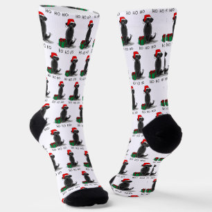 Christmas Santa Black Labrador Retriever Cute Socks