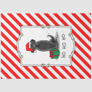 Christmas Santa Black Labrador Retriever Cute Tissue Paper