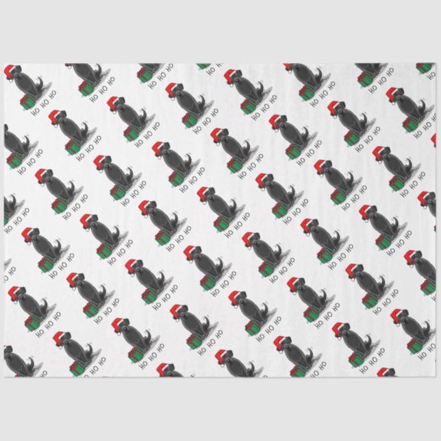 Christmas Santa Black Labrador Retriever Cute Tissue Paper (Front)