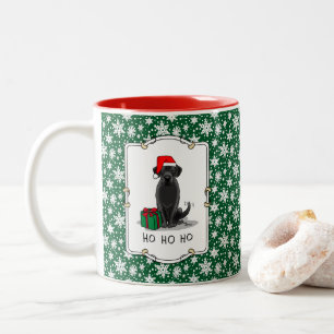 Christmas Santa Black Labrador Retriever Cute Two-Tone Coffee Mug
