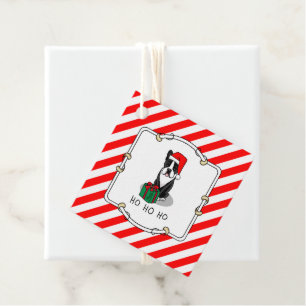 Christmas Santa Boston Terrier (black) Cute Favour Tags