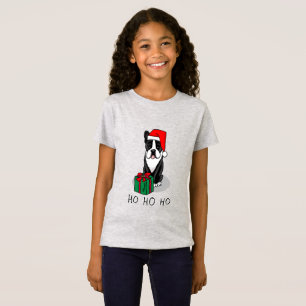 Christmas Santa Boston Terrier (black) Cute T-Shirt