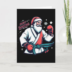 Christmas Santa Boxer Boxing Lover Kickboxing Mart Card