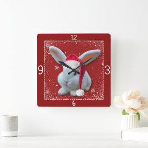 Christmas Santa Bunny Clock