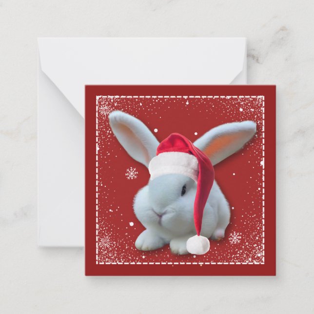 Christmas Santa Bunny Season's Greetings Card (Front)
