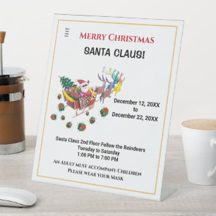 Christmas Santa Business Company Accessory Pedestal Sign