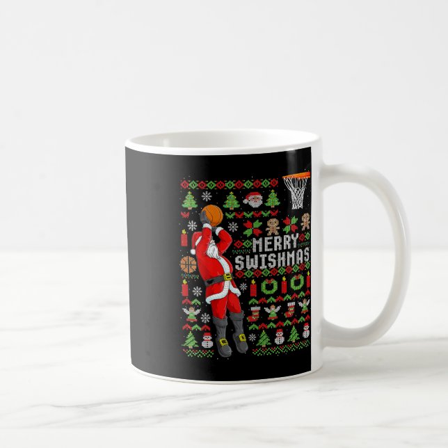 Christmas Santa Bysketbyll Player - Slam Dunk Ugly Coffee Mug (Right)