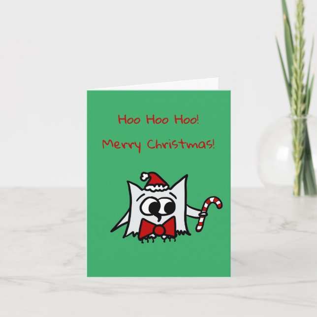 Christmas Santa Candy-cane Holiday Card (Front)