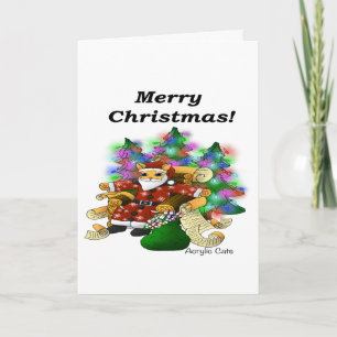 Christmas Santa Cat Card