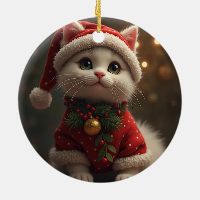 Christmas Santa cat ornament (Back)