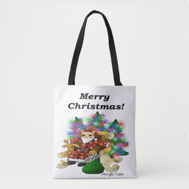 Christmas Santa Cat Tote Bag (Front)