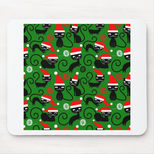 christmas santa cats mouse mat (Front)