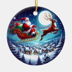 Christmas Santa Ceramic Tree Decoration