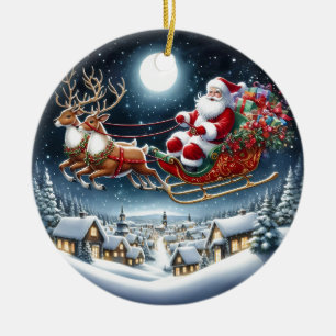 Christmas Santa Ceramic Tree Decoration