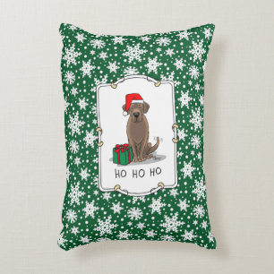 Christmas Santa Chocolate Labrador Retriever Cute Decorative Cushion