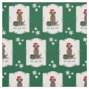 Christmas Santa Chocolate Labrador Retriever Funny Fabric