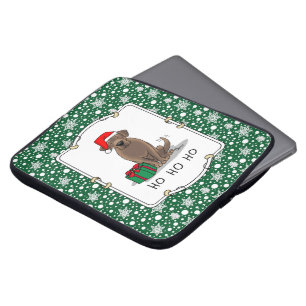 Christmas Santa Chocolate Labrador Retriever Funny Laptop Sleeve
