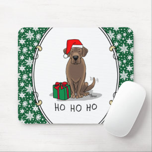 Christmas Santa Chocolate Labrador Retriever Funny Mouse Mat