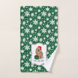 Christmas Santa Chow Chow Dog (cinnamon) Cute Bath Towel Set