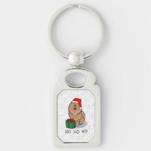 Christmas Santa Chow Chow Dog (cinnamon) Cute Key Ring