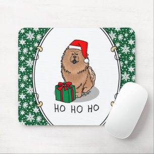 Christmas Santa Chow Chow Dog (cinnamon) Cute Mouse Mat