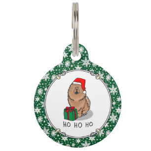 Christmas Santa Chow Chow Dog (cinnamon) Cute Pet Tag