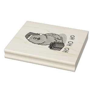Christmas Santa Chow Chow Dog (cinnamon) Cute Rubber Stamp
