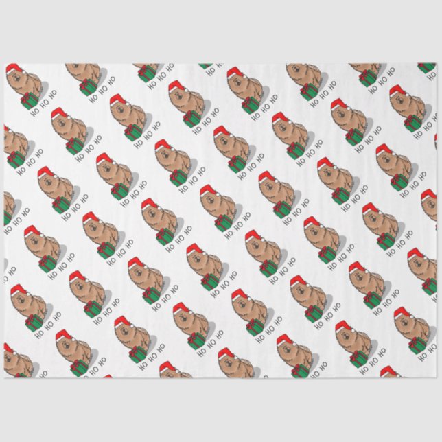 Christmas Santa Chow Chow Dog (cinnamon) Cute Tissue Paper (Front)