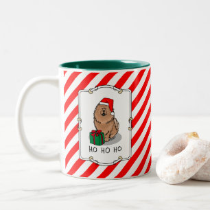 Christmas Santa Chow Chow Dog (cinnamon) Cute Two-Tone Coffee Mug