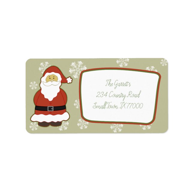 Christmas Santa Classic Cute Personalised Address Label (Front)