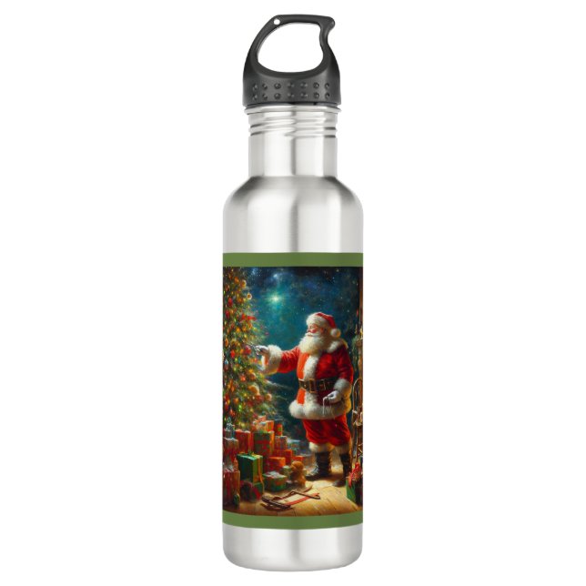 Christmas Santa Claus 1 710 Ml Water Bottle (Front)