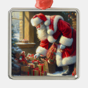 Christmas Santa Claus 3 Metal Tree Decoration