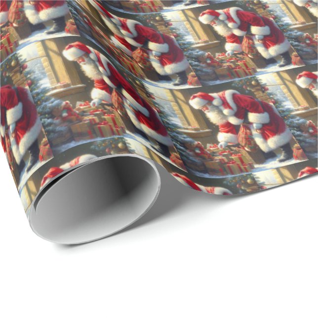 Christmas Santa Claus 3 Wrapping Paper (Roll Corner)