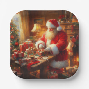 Christmas Santa Claus 4 Paper Plate
