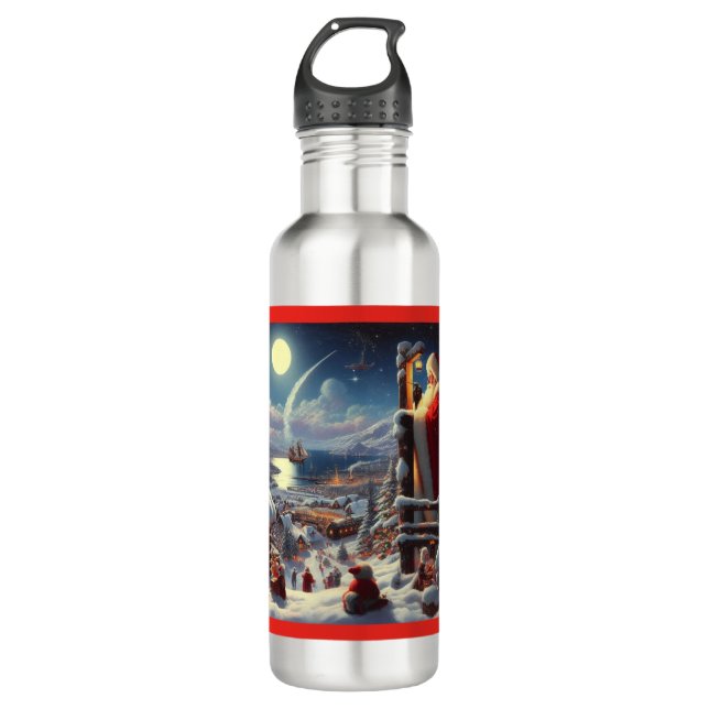 Christmas Santa Claus 5 710 Ml Water Bottle (Front)