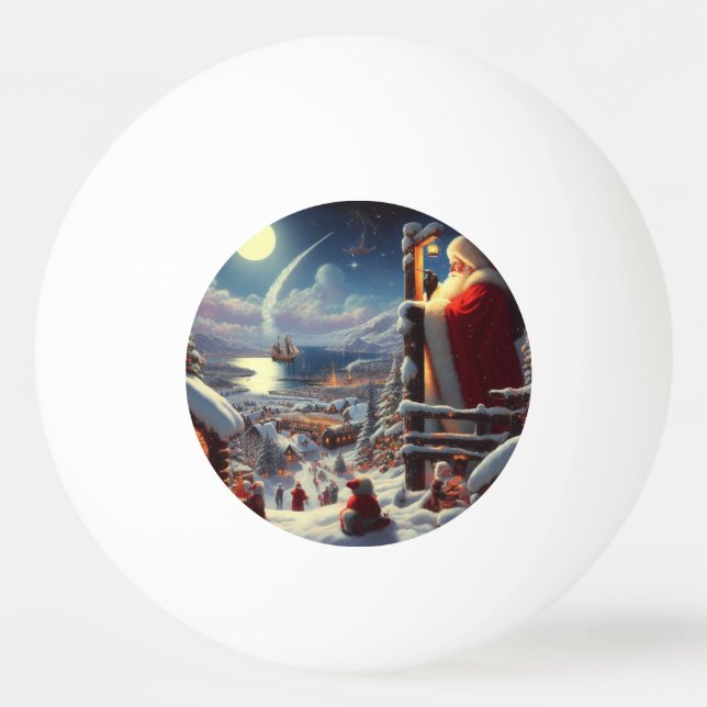 Christmas Santa Claus 5 Ping Pong Ball (Front)