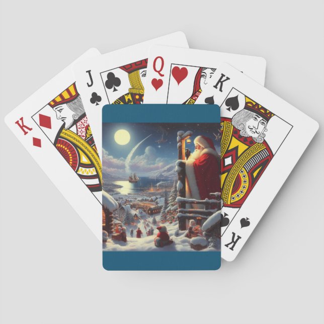 Christmas Santa Claus 5 Playing Cards (Back)