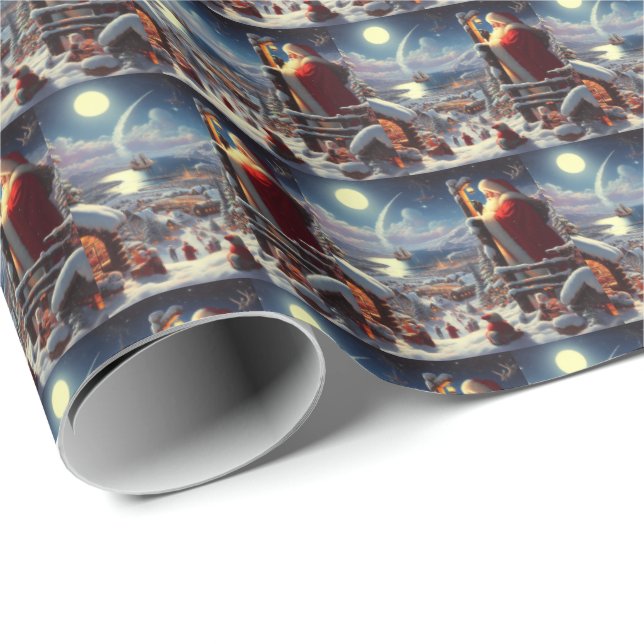 Christmas Santa Claus 5 Wrapping Paper (Roll Corner)
