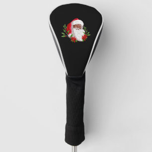 Christmas Santa Claus and Poinsettias Golf Head Cover