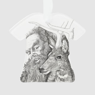 Christmas Santa Claus and Reindeer Ornament