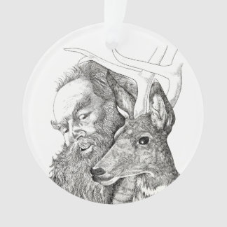 Christmas Santa Claus and Reindeer Ornament