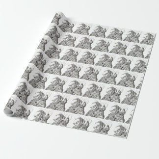 Christmas Santa Claus and Reindeer Wrapping Paper