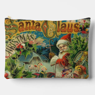 Christmas Santa Claus Antique Art Accessory Pouch
