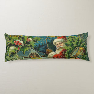 Christmas Santa Claus Antique Art Body Cushion