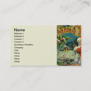 Christmas Santa Claus Antique Art Business Card