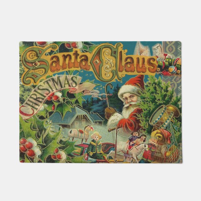 Christmas Santa Claus Antique Art Doormat (Front)