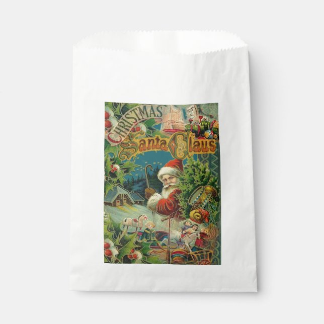Christmas Santa Claus Antique Art Favour Bags (Front)