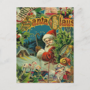 Christmas Santa Claus Antique Art Holiday Postcard
